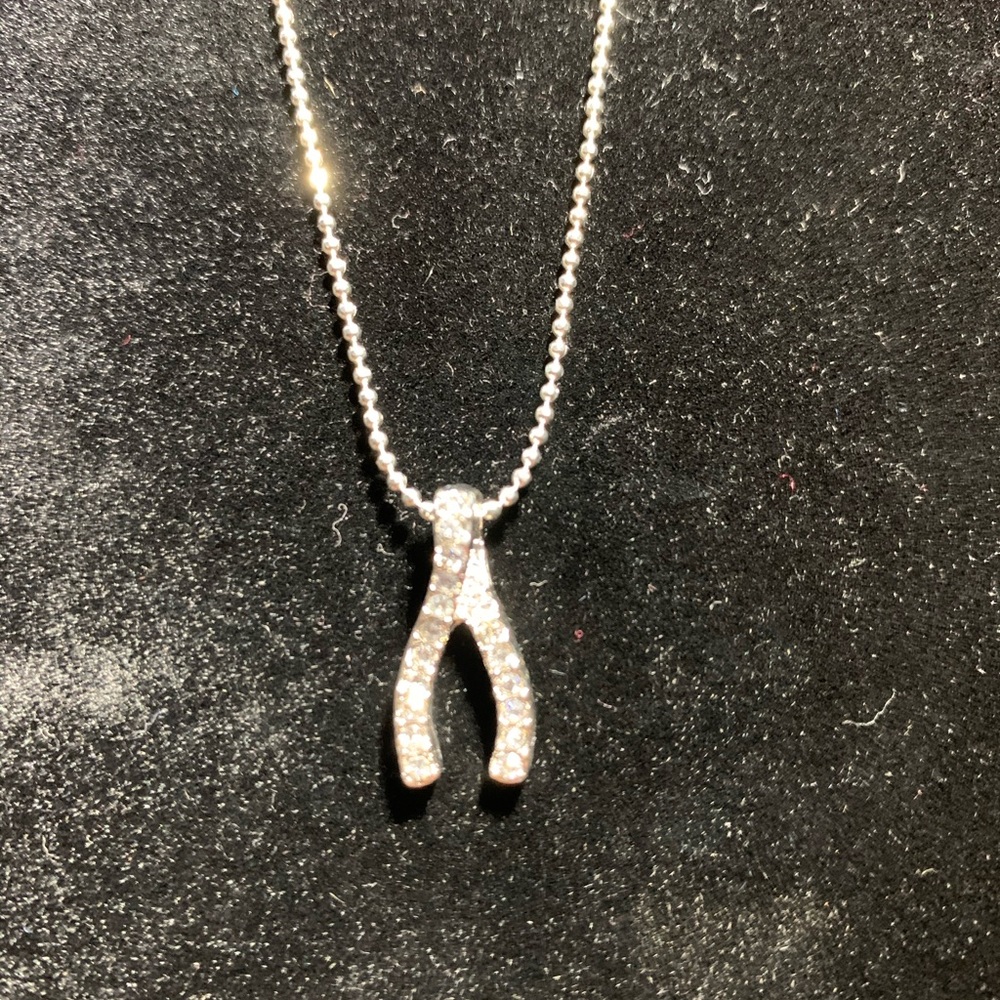 Rhinestone wishbone necklace